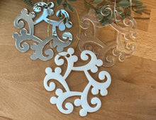 Load image into Gallery viewer, Bass Clef Snowflake Acrylic Ornament
