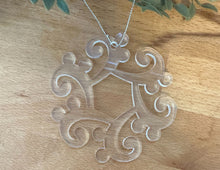 Load image into Gallery viewer, Bass Clef Snowflake Acrylic Ornament
