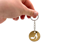 Load image into Gallery viewer, Eighth Note Circle Keychain
