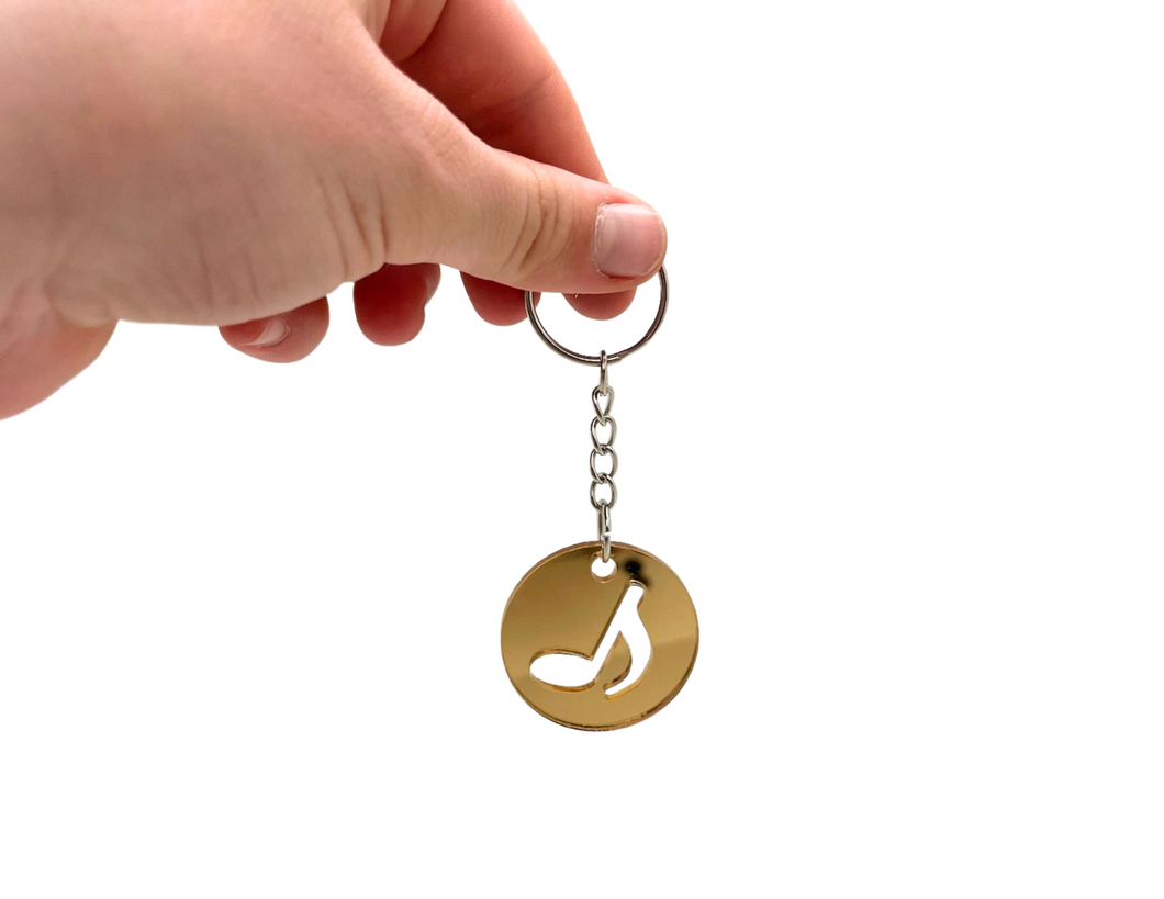 Eighth Note Circle Keychain