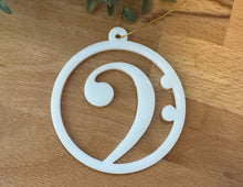 Load image into Gallery viewer, Bass Clef Acrylic Ornament
