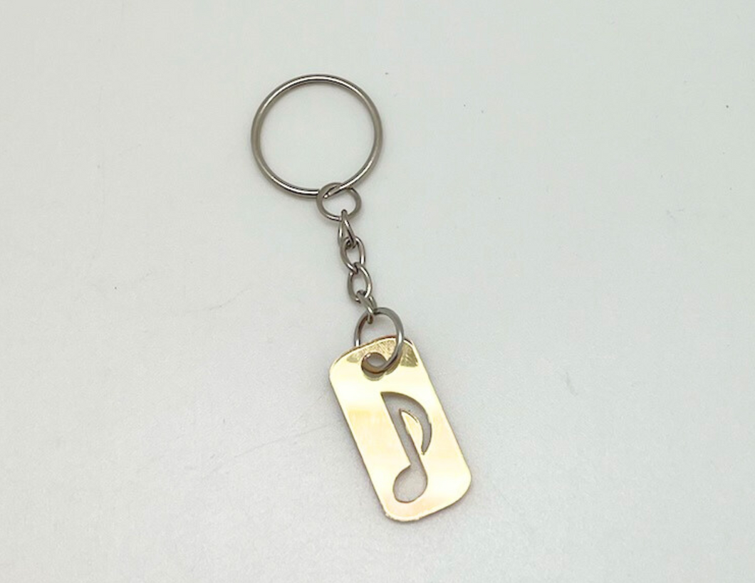 Eighth Note Rectangle Keychain