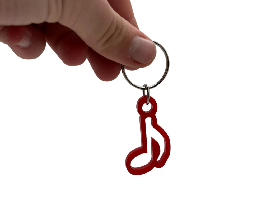 Eighth Note Outline Keychain