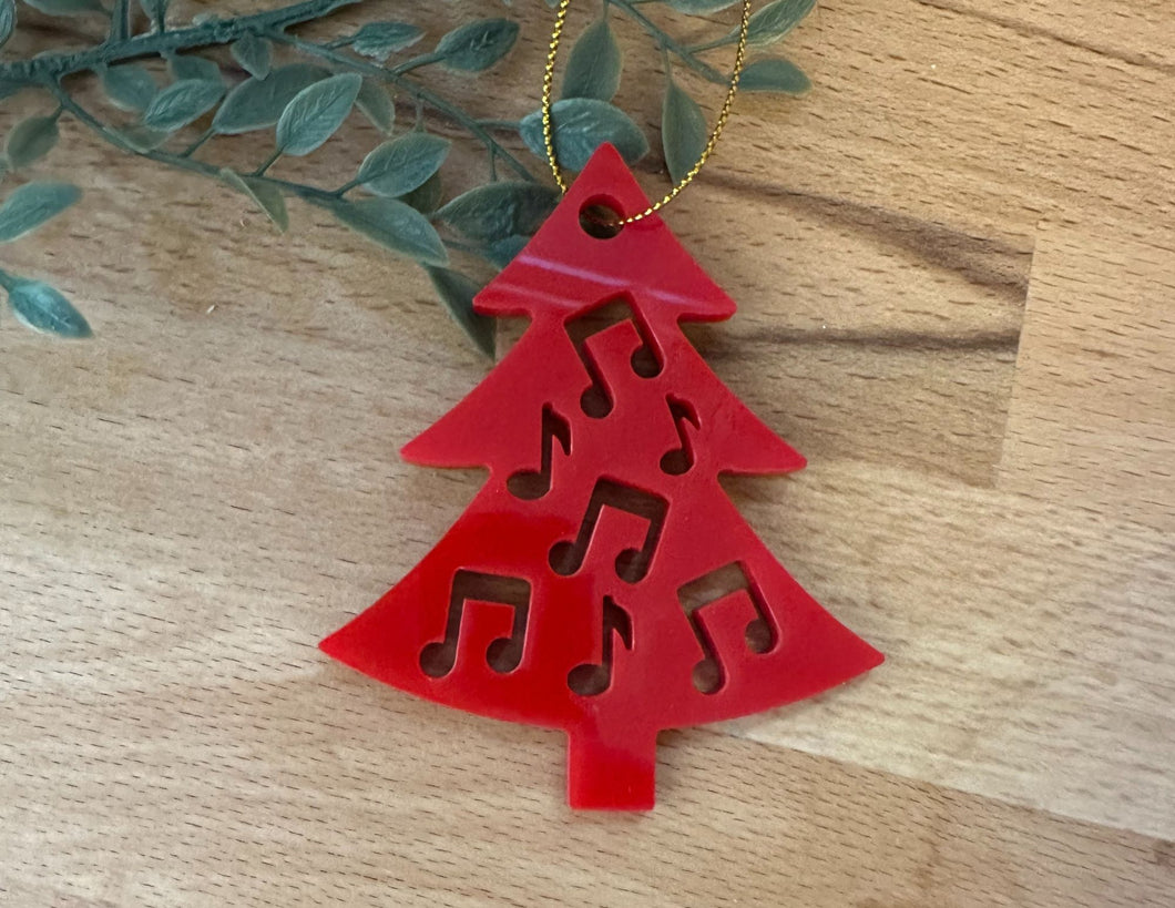 Christmas Tree Notes Acrylic Ornament