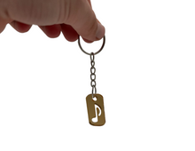 Load image into Gallery viewer, Eighth Note Rectangle Keychain
