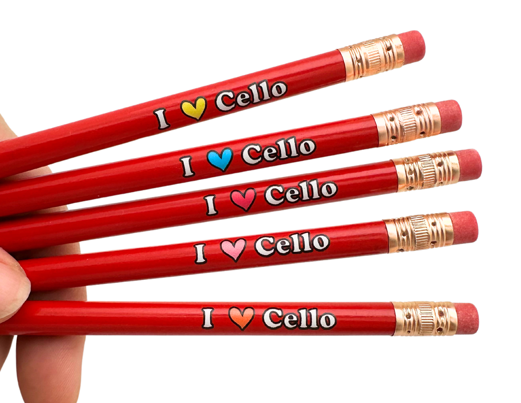 I Heart Cello Pencils