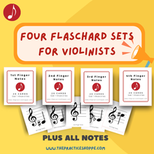 Load image into Gallery viewer, 4 Sets of Note Flaschards for Violinists (Digital Download)
