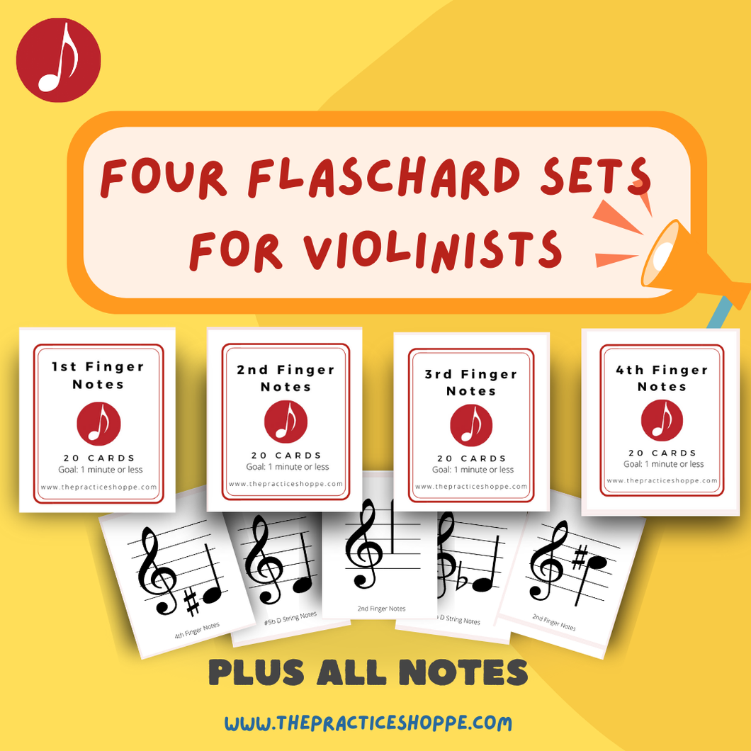 4 Sets of Note Flaschards for Violinists (Digital Download)