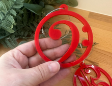 Load image into Gallery viewer, Bass Clef Acrylic Ornament
