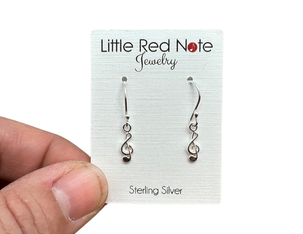 925 Sterling Dainty Dangle Treble Earrings