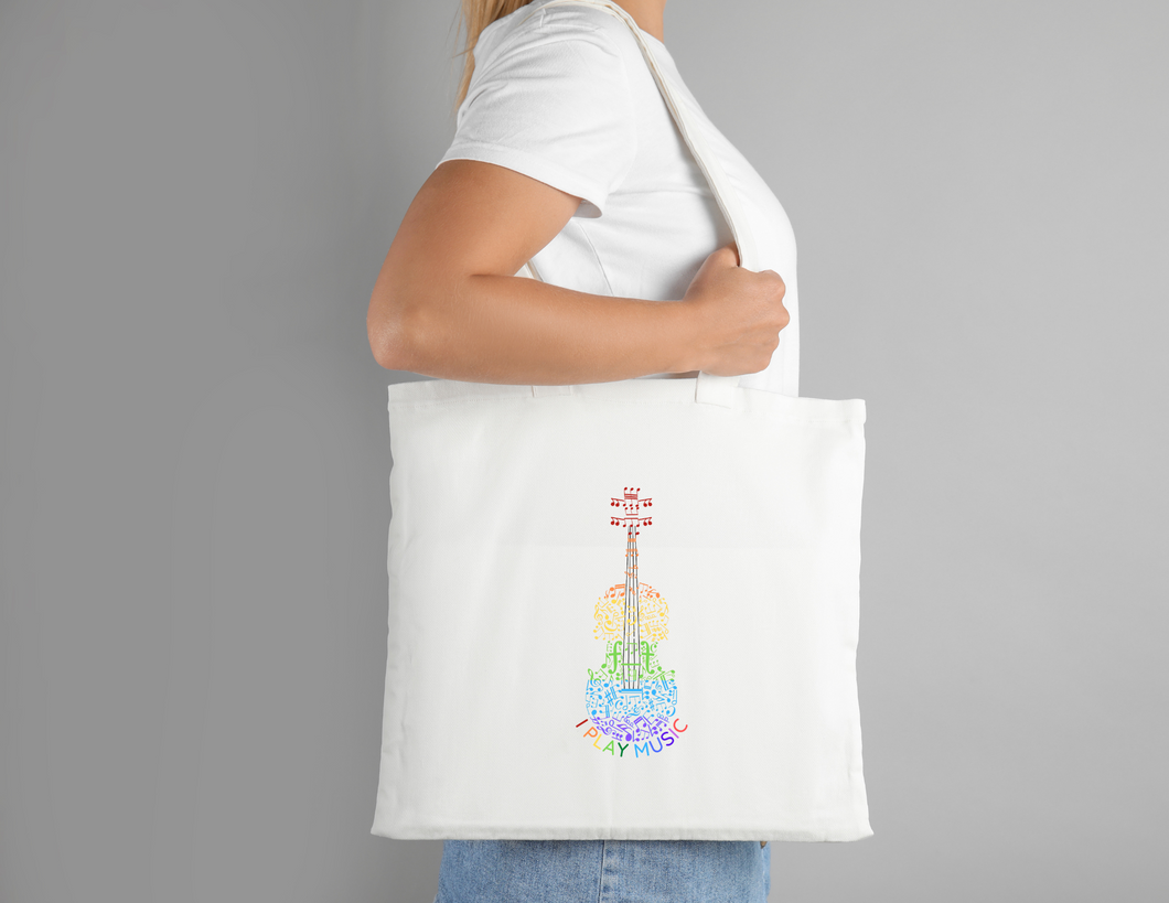 I Play Music White Music Tote Bag