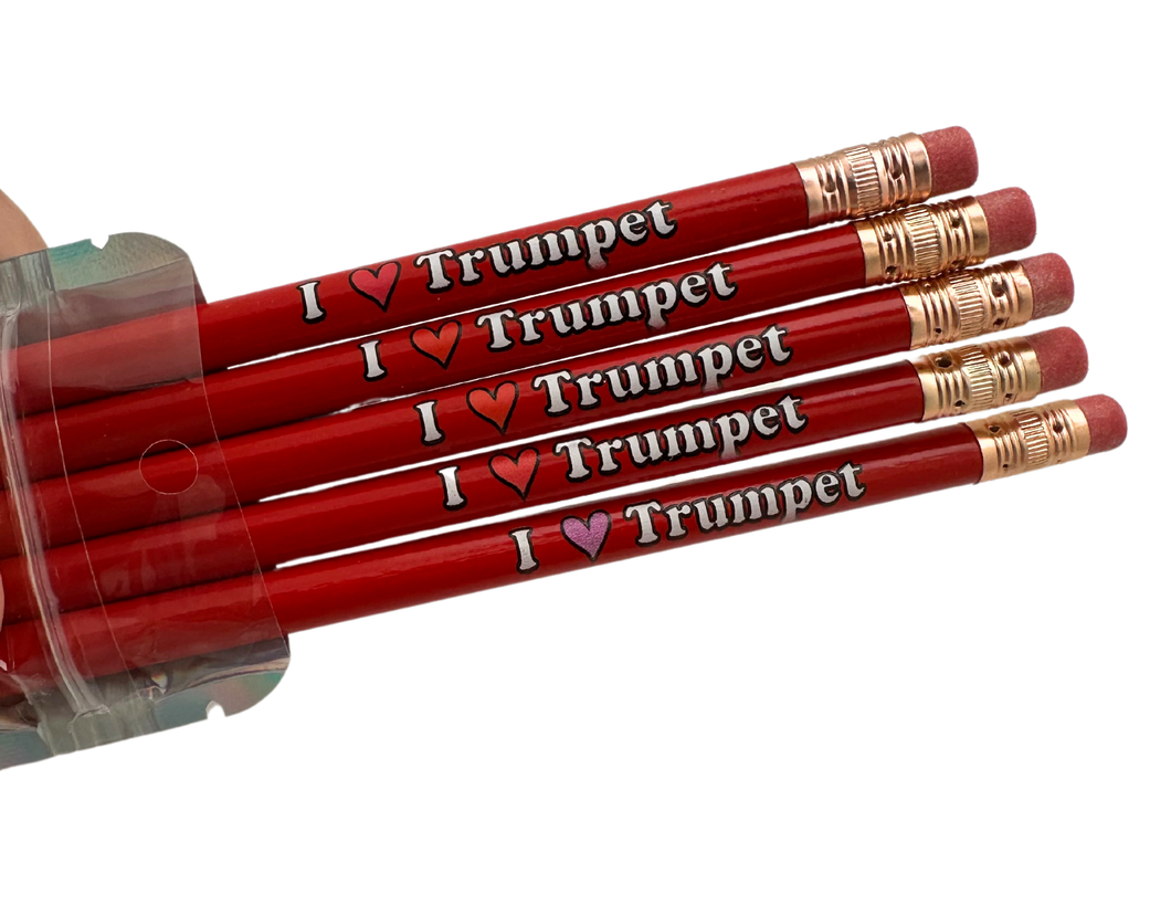 I Heart Trumpet Pencils