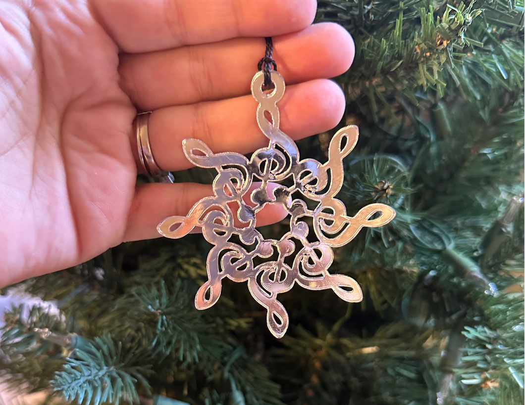 Treble Clef Snowflake Acrylic Ornament