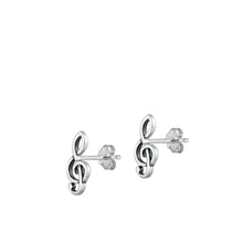 Load image into Gallery viewer, 925 Sterling Silver Treble Clef 12 mm Earrings
