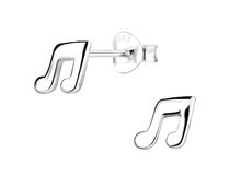 Load image into Gallery viewer, 925 Sterling Silver Mini Beamed Eighth Note Earrings
