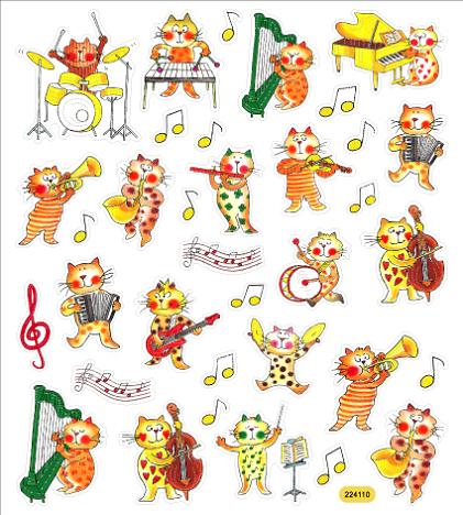 StickerKing Cats and Instruments Shiny Stickers