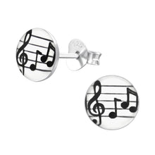 Load image into Gallery viewer, 925 Sterling Silver Mini Staff Round Earrings
